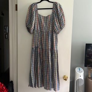 Old navy rainbow plaid maxi dress